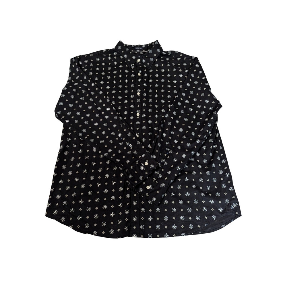American Eagle Outfitters Mens XXL Classic Fit Button Up Shirt Black‎ Geometric